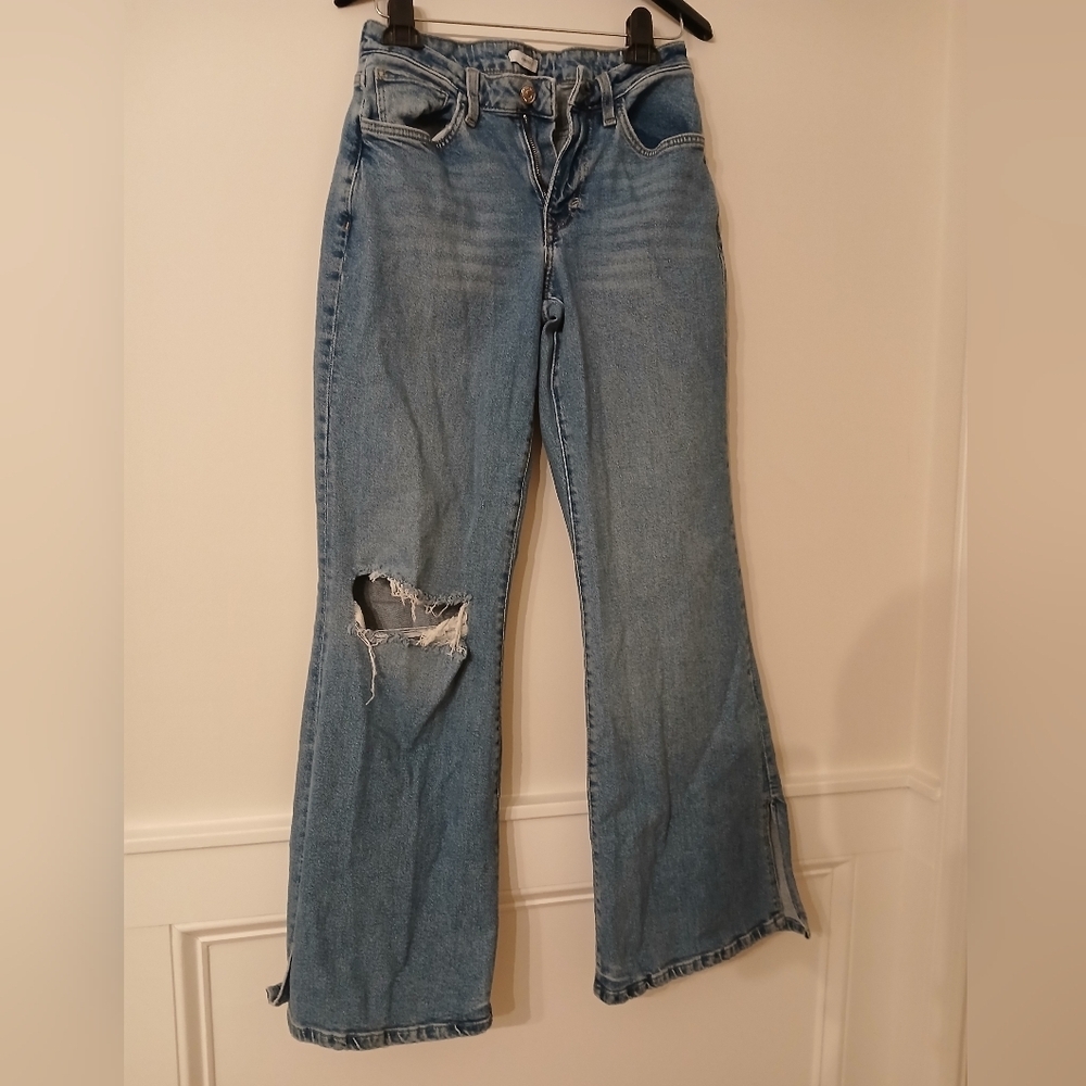 Vintage Forever 21 Distressed Wide Leg High Waisted Jeans Size:25 Bell Bottoms - Picture 11 of 11